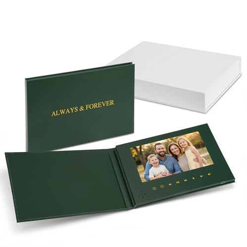 MEROCOLE Always & Forever Wedding Video Book with Sound, 7 Inch Open-to-Play Video Album, 4GB...
