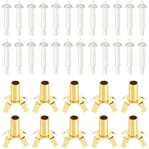Replacement Fibreglass Candle Wicks, Pack of 20 Glass Tube Wick Holder Fibreglass with 10 Wick Bases, Torch Wicks Fibreglass Candle Wick for Oil Lamps Glass Candles Candle Making Candle DIY Cover