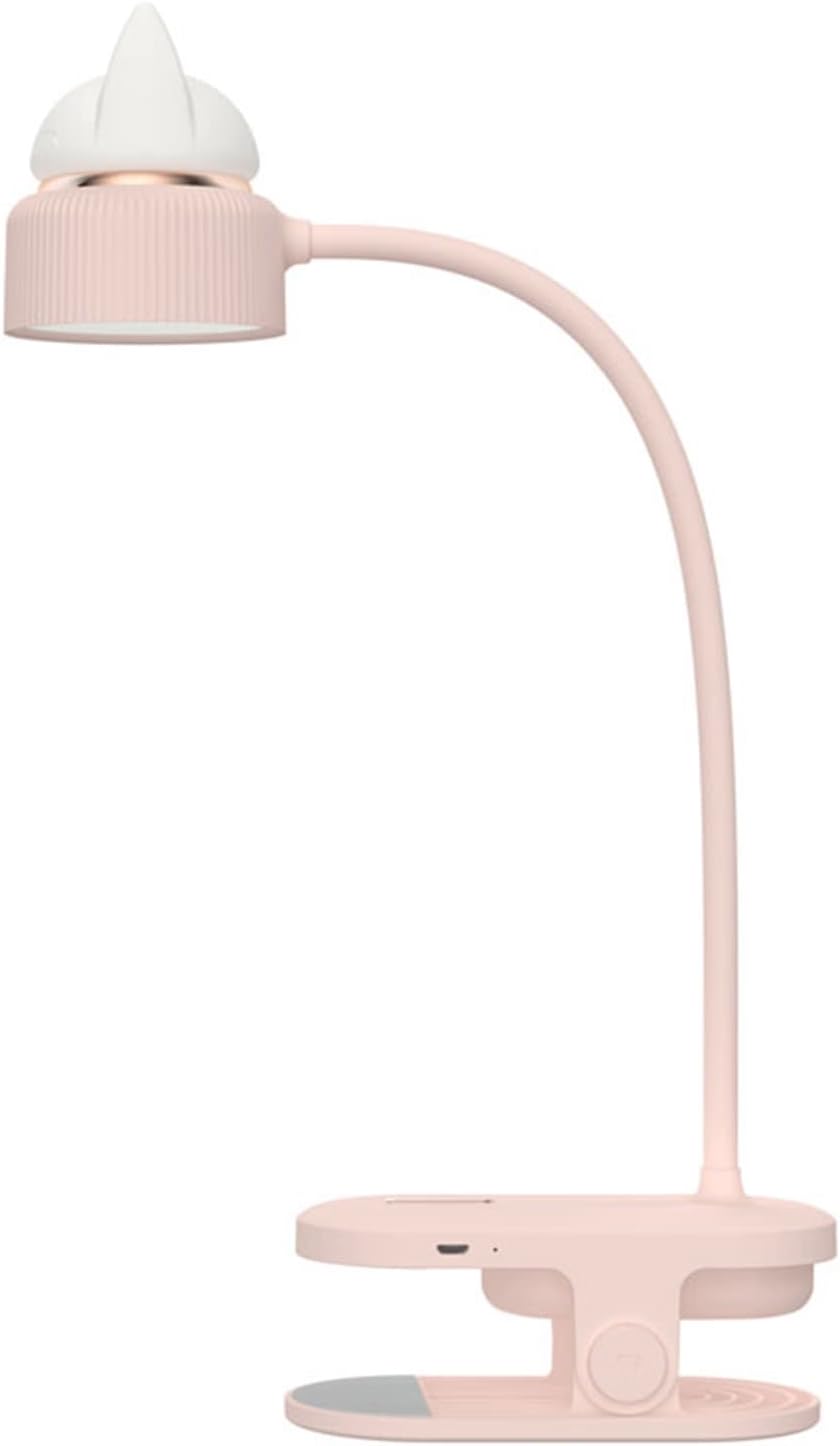 XTYPE Bed Reading Table Clamp 2 in 1 for Bed Head Cat Night Light Book Clamp 360° Flexible Gooseneck Clip Table Lamp (Color : Pink)