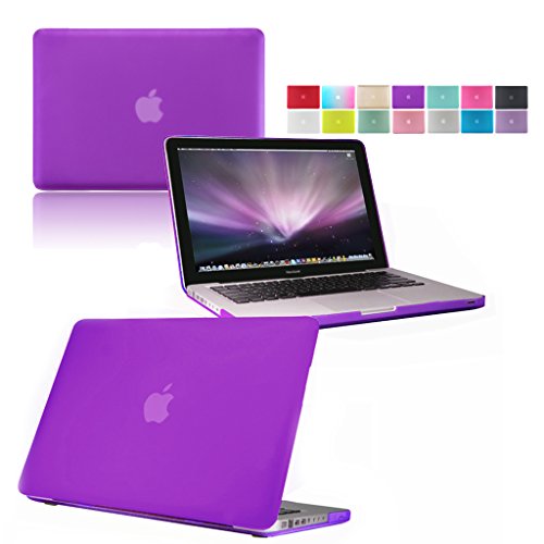 Love My Case Coque rigide caoutchoutée avec chiffon de nettoyage pour Apple MacBook Pro 13" A1278 Transparente 13,3"  - Deep Purple