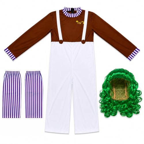 Morph Chocolate Factory Worker Costume, Chocolate Factory Costume Adult, Halloween Costumes For Men, Large