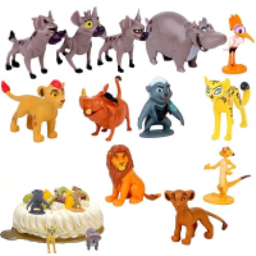 gotyou 12 Piezas Decoración Tarta León, Decoración de Magdalenas Muñeco Rey León, Muñeco Rey León, Rey León Figurita para Decoración de Tartas