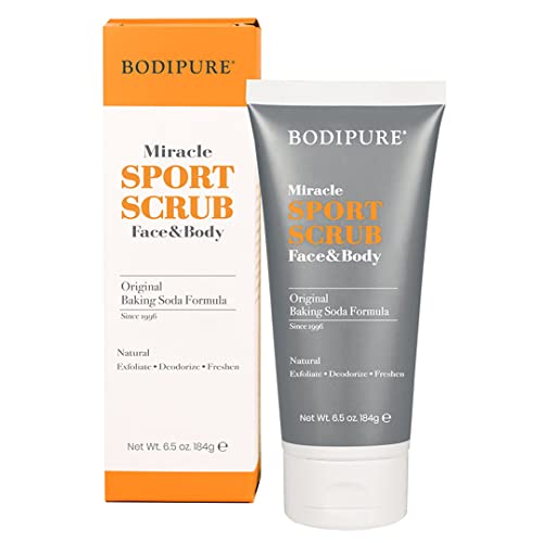 Bodipure Miracle Sport Baking Soda Body Scrub - Moisturizing And Exfoliating Scrub For Face And Body To Smooth And Hydrate Skin - For Sensitive Skin, 6.5 Ounce #TOP4