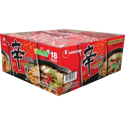Image of Nongshim Shin Ramyun Noodle Soup, 4.20 Ounce (Pack of 18)