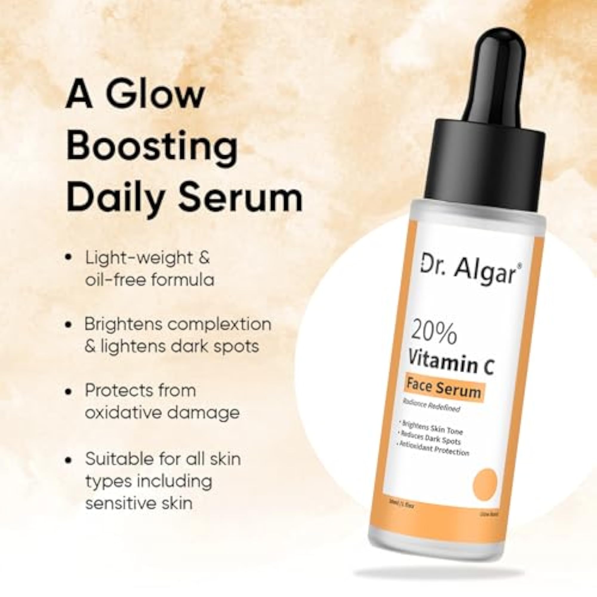 Brightening Knee Roll On and Vitamin C Face Serum Combo