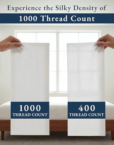 Image of LANE LINEN Twin Sheets 1000 Thread Count 100% Egyptian Cotton - White | Twin Bed Sheets - 3-Piece Set, 15 inch Deep-Pocket Snug Fit, Ideal For Dorm Rooms, Long-Staple 100% Egyptian Cotton,