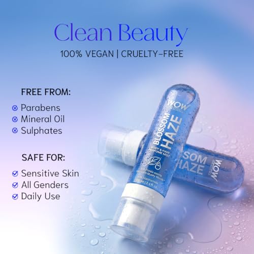 Image of WOW Skin Science Blossom Haze Unisex Body & Hair Perfume Mist | Skin-Close Floral Musk Fragrance with Niacinamide | Lightweight, Long-Lasting Mist for Men & Women | Soft Florals into Calm Musky Woods | 100 ml