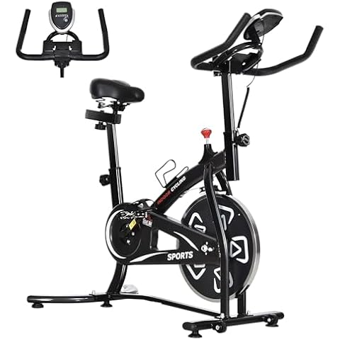 HOMCOM Indoor Exercise Bike with LCD Monitor Cover