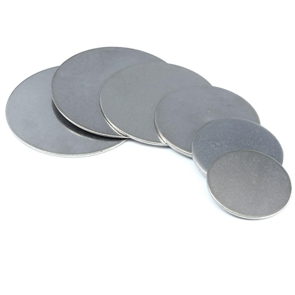 Dischi Metallici, 6 Dischi in Acciaio Inossidabile da 23 mm - Piastre Rotonde in Massiccio, in lamiera Circolare 5 di Spessore for progetti Fai Te