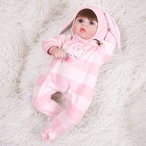 Tcbunny 22" Reborn Newborn Baby Doll Realistic Lifelike Handmade Weighted Baby For Ages 3+, Soft Silicone Vinyl #TOP1