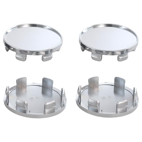 UHANBUT 4PCS Car Wheel Center Caps, ABS Snap-in Rim Center Hub Caps Cover Replacement with 54mm/2.13in Outer Diameter 47mm/1.85in Inner Diameter, Universal Wheel Hub Cap Accessories (Silver)