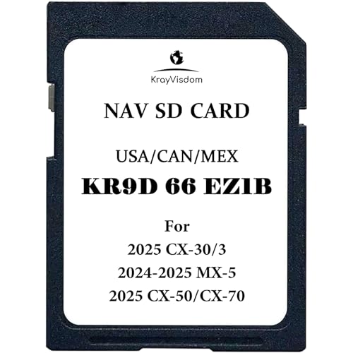 Navigation SD Card KR9D66EZ1B | No Data Fee, Works with HUD | Preloaded USA/CAN/MEX Offline GPS Maps for 3/CX 30/CX 50/CX 70(2025-2026), MX 5(2024-2026)