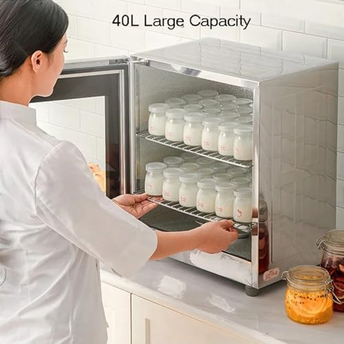 Electric Dough Proofer Machine, 40L Kitchen Fermentation Machine with Humidity and Temperature Control, High Efficiency for Bread and Yogurt Making