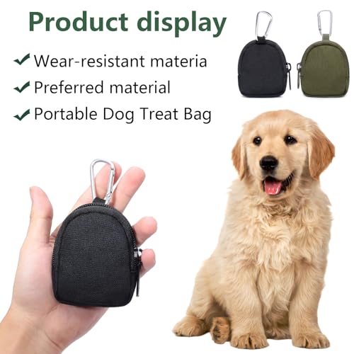 ZYETGH 2 Stück Leckerlibeutel für Hunde, Leckerlitasche für Hunde mit Reißverschluss Futterbeutel Hundetraining Freihändige Hundeleckerli Beutel Tragbare Mini Tasche für Hundetraining