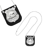 Trendandstylez Polizeimarke mit Kette | Special Police Abzeichen für Cop & FBI Kostüm | Police Badge Zubehör für Karneval, Fasching & JGA | für Damen, Herren & Kinder