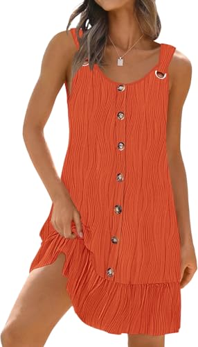 ETCYY Sundresses for Women 2025 Vacation Summer Dresses Beach Swim Suit Cover Ups Sleeveless Button Down Spring Sun Dress