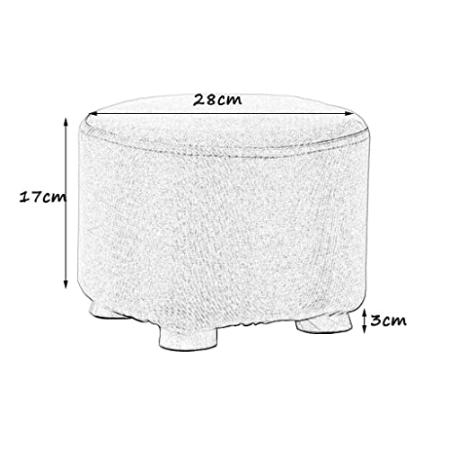 Repose-pieds multifonction avec coussin rond en lin et structure stable