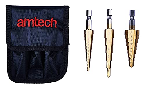 Amtech F0785 3 Piece high speed steel step drill set, Transparent - Image 3