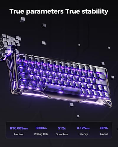 Image of GravaStar Mercury V60 Pro 60% HE Magnetic Gaming Keyboard, True 8kHz Polling Rate, 0.125ms Latency, Dynamic Rapid Trigger, 0.005mm Adjustable Actuation, Full Aluminum Frame