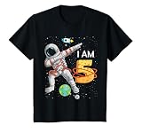 Kids 5 Years Old Birthday Boy Astronaut Space 5th B-Day T-Shirt