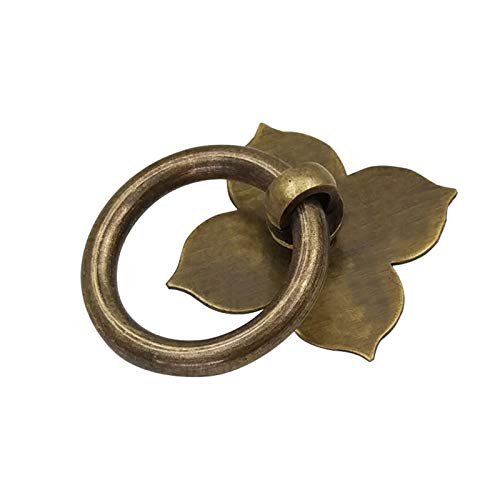 Battente 2pcs Antica Forma di Foglia in Ottone con mobili da Cucina Mobili da Cucina con mobili a Vite Hardware Batacchi per Porte (Color : Bronze)