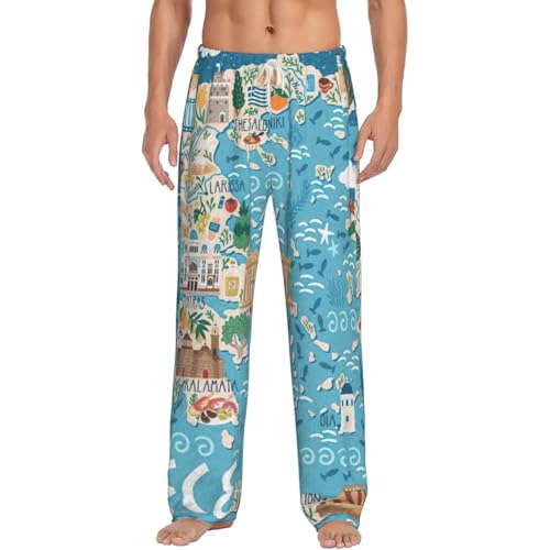 Pantalon de pyjama en polaire homme, cadeau idéal motif Grèce