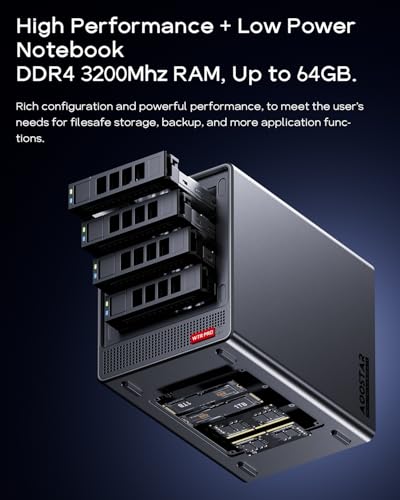 Image of AOOSTAR WTR PRO AMD R7 5825U 4+2 Bays Desktop NAS Without RAM /SSD /OS,with 2*M.2 Slots, 2 * 2.5GB LAN，Supports 3-Screen 4K Display Home Sever /Mini Home Lab