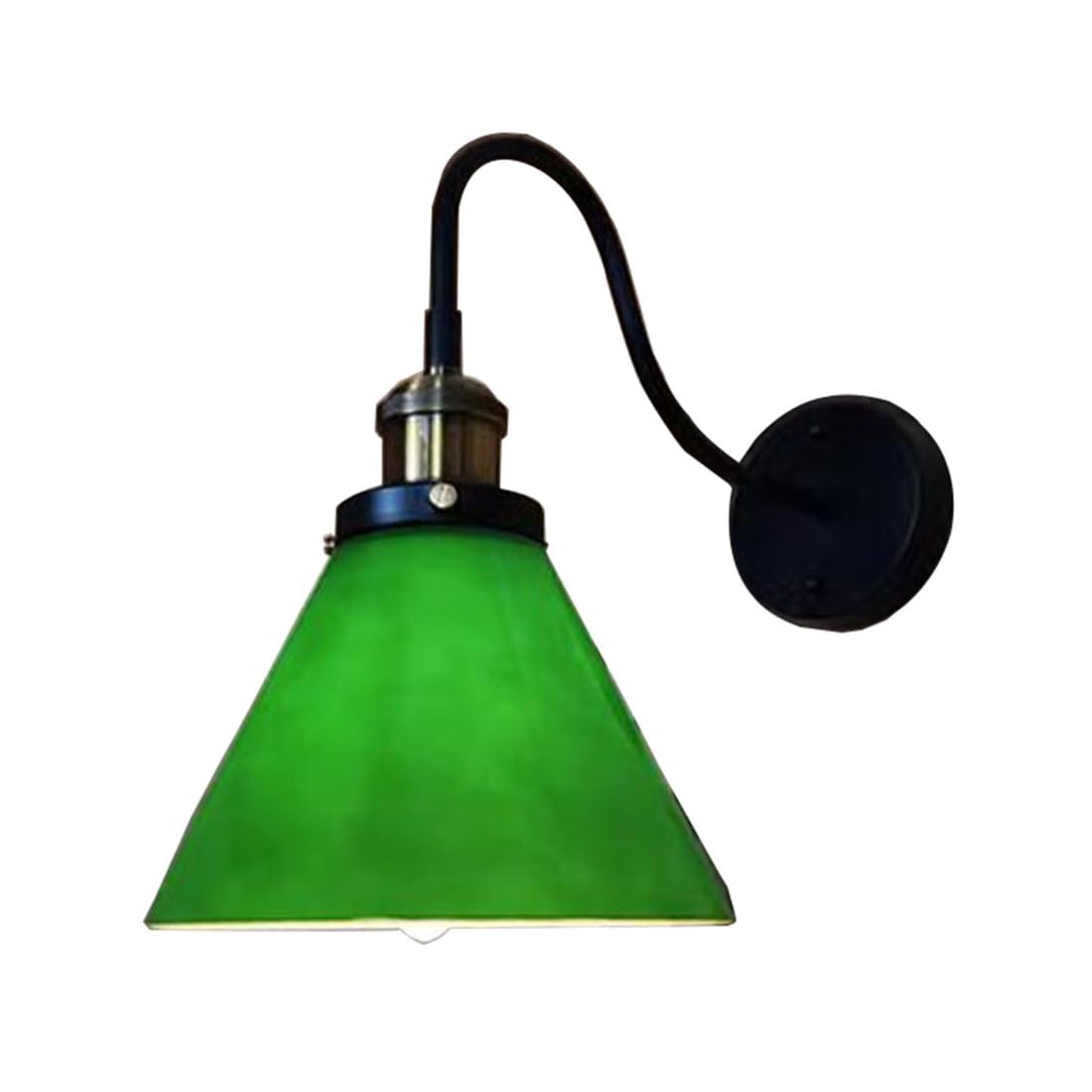 HUAYUSEDF Vintage Sconce Wall Lights Green Glass Shade Nordic Lighting Fixture E27 Retro Bedside Lamp for Bedroom Living Room Loft Kitchen Restaurant Display