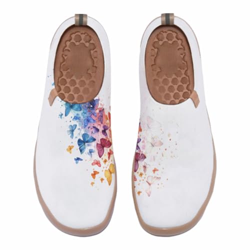 Women's Artistic Travel Shoes Knitted Slip-On Comfortable Sports Shoes Artistic Butterfly Series
