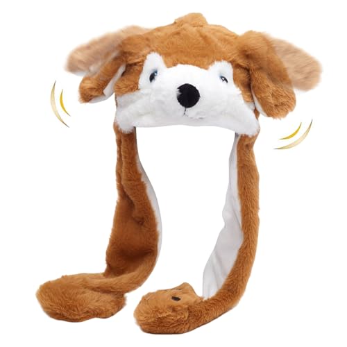Toyhood Berretto con orecchie mobili, cappello con orecchie che si muovono divertenti, orecchie di peluche, cappello con orecchie oscillanti, per bambini, donne, uomini, Natale, Pasqua, compleanno
