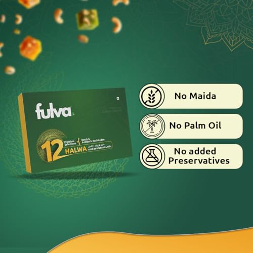 Image of Fulva 12 Assorted Premium Kozhikoden Halwa 800g | Authentic Kerala Halwa | Dry Fruit, Coconut, Banana, Pineapple, Kiwi, Wheat Flavours | Kerala Halwas Mix, Indian Dessert Sweets