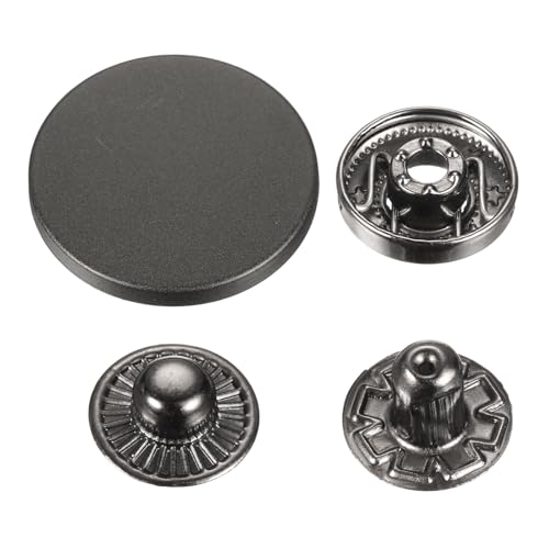 Boutons pression en alliage d'exception HARFINGTON 25 mm noir pour manteaux haut de gamme
