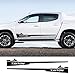 Qwldmj Autocollants latéraux de Porte de ramassage pour Mitsubishi L200 Triton Autocollants de Voiture Camion 4x4 Sport Graphiques Vinyle Film décor Couverture Auto Accessoires