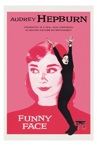 Poster Audrey Hepburn rose grand format 61x91,5 cm pour dressing chic