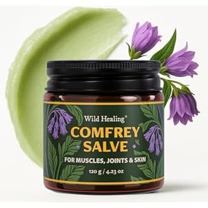 Wild Healing Comfrey Salve – Concentrated Herbal Balm with Arnica, Magnesium & MSM – Soothing Botanical Cream for Joints, Muscles & Dry Skin – 4.23 oz