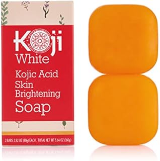 Pure Kojic Acid Skin Brightening Soap for Dark Spot & Glowing Skin, Moisturizing for Face & Body, Acne Scars, Melasma, Uneven Skin Tone with Tea Tree, Coconut Oil, SLS & Paraben Free, Not Tested on Animals, 2.82 oz (2 Bars)