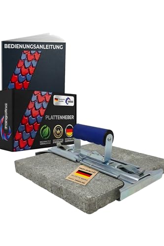 PANGOLINO Plattenheber verstellbar 3050 cm | 6-stufig | Verlegewerkzeug bis 30 kg | Für Terrassenplatten Betonplatten Gehwegplatten Fliesen & Naturstein | Ergonomischer Griff