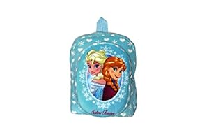 Happiness Girls Zipper Closure Frozen Print Backpack_Blue_Free Size