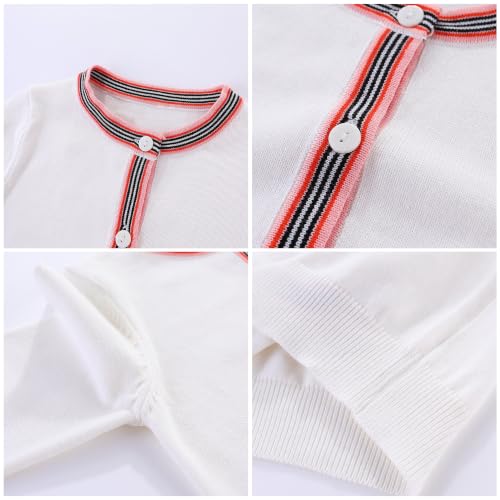 Image of Mud Kingdom Cute Little Girls Ribbed Knit Cardigan Skirt Set School Style