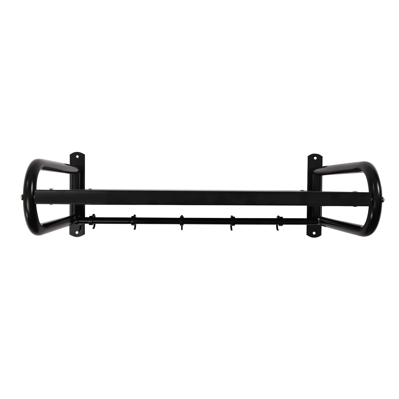Estantería de pared para microondas, soporte para horno, soporte rectangular para microondas, soporte de pared con 6 ganchos móviles, grosor de acero inoxidable, soporte para microondas de hasta 30