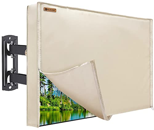 IC ICLOVER Outdoor TV Cover 80-85 inch, 600D Heavy Duty 4 Season Weatherproof TV Protector with Waterproof Zipper & Bottom Cover & Remote Control Pocket, Television Covers for Outside Flat Screen TVs