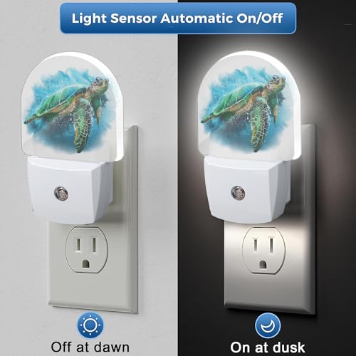 Image of Sea Night Light, Auto Sensor Night Lights Plug Into Wall Home Indoor Stairway Kitchen Corridor, Night Lights Plug Into Wall Decor, Boys Girls Women Men Room Gifts