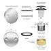 Watflow Tip-Toe Tub Drain Kit with Two-Hole Overflow Faceplate, Replacement Bath Drain Trim Kit with 2-Hole Overflow Faceplate and Universal Fine/Coarse Thread (Chrome)