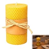 1 Stück Reine Bienenwachskerze, 5 x 10 cm, Bienenwachs, Bienenwachskerzen aus Bienenwachs, Sauber Brennend, Rauchfrei, Handgefertigt, Ohne Zusätze, Lange Brenndauer, Für Kerzenliebhaber