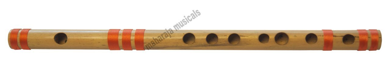 Maharaja Musicals Bansuri Flute Indian, Scale B Natural Medium 10 Inches, Concert Quality Indian Bansuri - Bamboo Flute, Nylon Pipe Bag Included, Correctly Tuned, Hindustani (PDI-356)