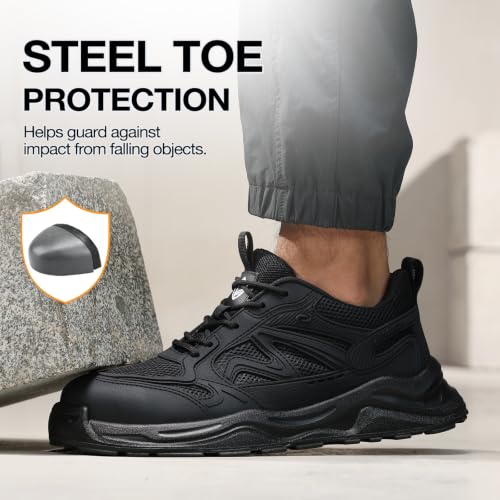 Image of Steel Toe Work Shoes for Men Lightweight Warehouse Safety Sneakers