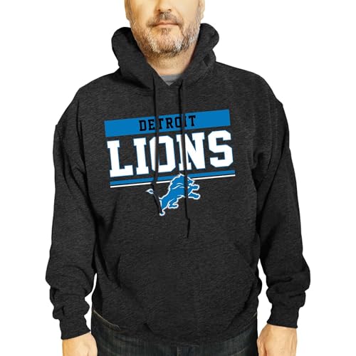 Team Fan Apparel NFL Adult Gameday Charcoal Hooded Sweatshirt - Cotton & Polyester Blend - Stay Warm and Represent Your Team