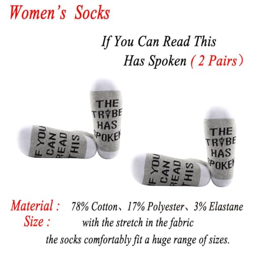 JXGZSO 2 Pairs Tv Show Inspired Gift Survivor Gift You Can Read This Tribe Spoken Socks Gift for fans2
