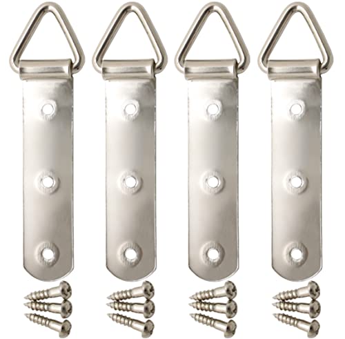 三角吊金具 83mm 4個セット 銀 シルバー 金 ゴールド 黒 ブラック 茶 ブラウン (シルバー(ニッケルメッキ))