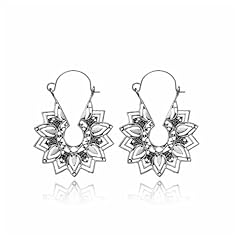 Silver flower earring